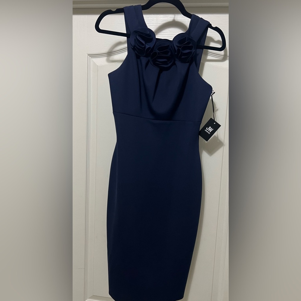 Jason Wu Midnight Blue Floral Accent Dress